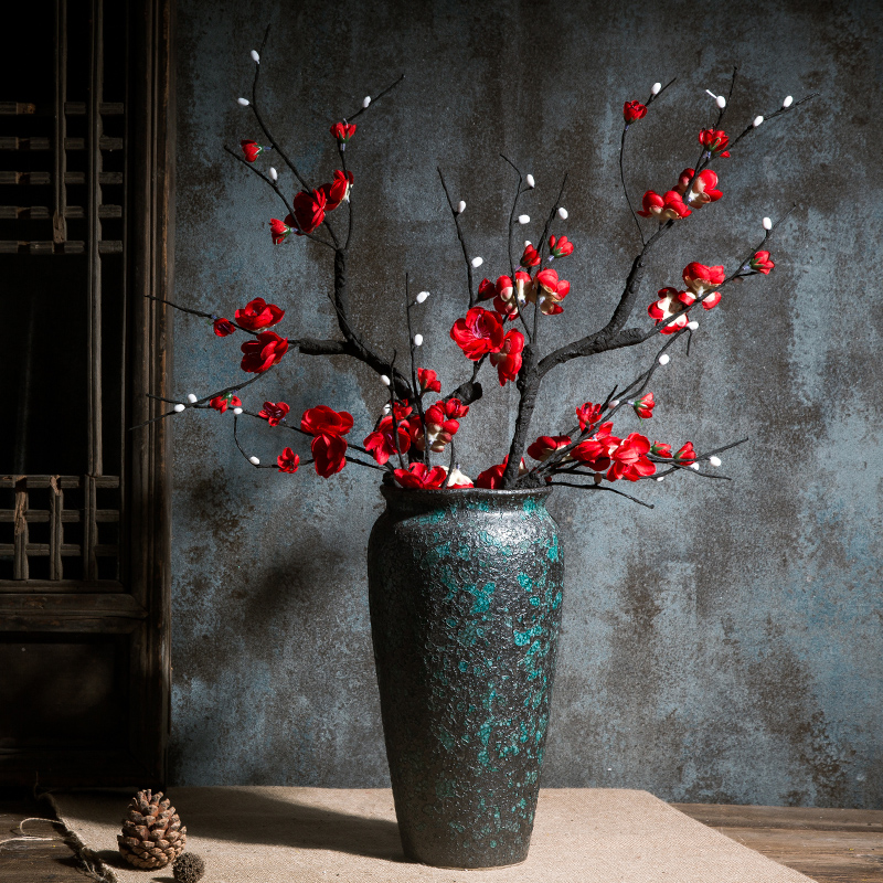 Retro modern creative manual ceramic vase dried flowers, flower arranging flowers, the sitting room TV ark, home decoration furnishing articles