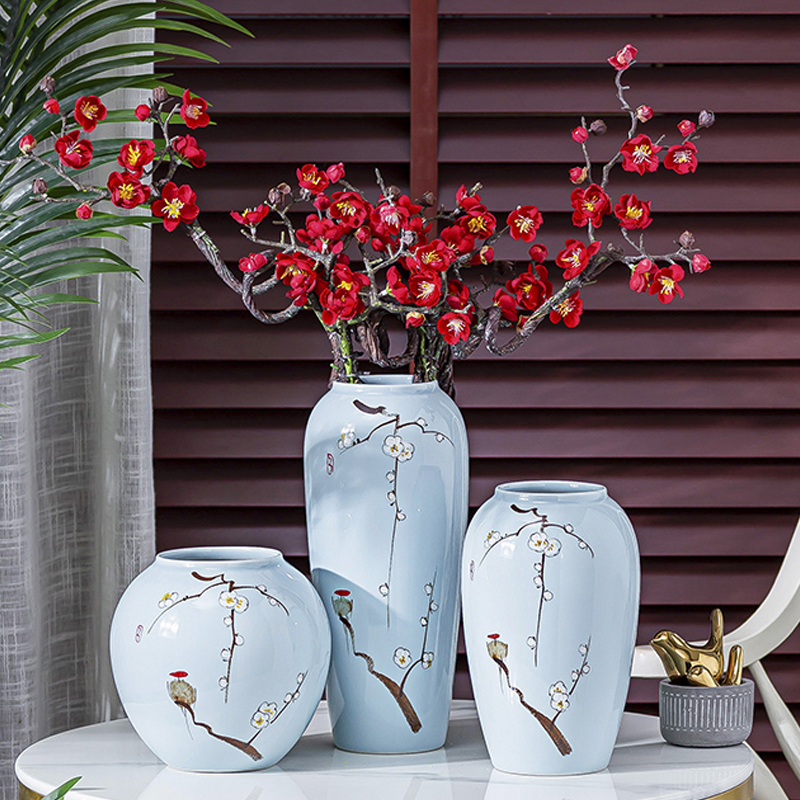 Jingdezhen ceramic vases, dried flower adornment furnishing articles floret bottle table sitting room light key-2 luxury water raise flower arrangement China web celebrity