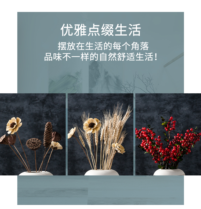 Ceramic small pure and fresh and restore ancient ways flower arrangement sitting room adornment is placed dry flower decoration creative home floret bottle of flower POTS