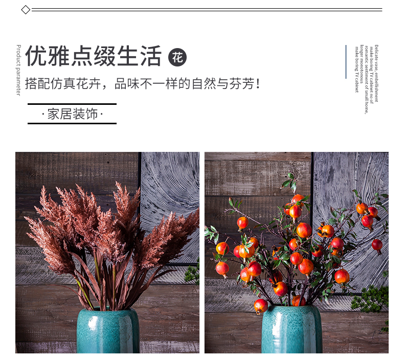Jingdezhen dried flower vase landing large ceramic household of Chinese style and contracted sitting room dry flower arranging place porch is high
