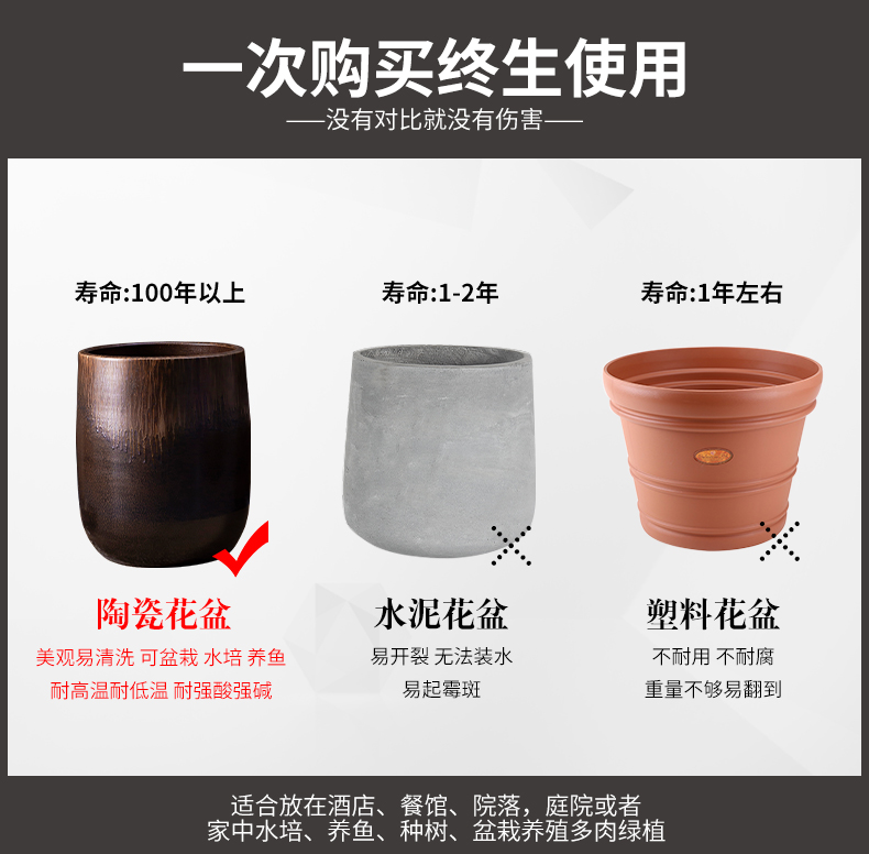 Wide expressions using ground flowerpot ceramic household creative green plant adornment scene in the sitting room decorate restoring ancient ways is rich tree furnishing articles