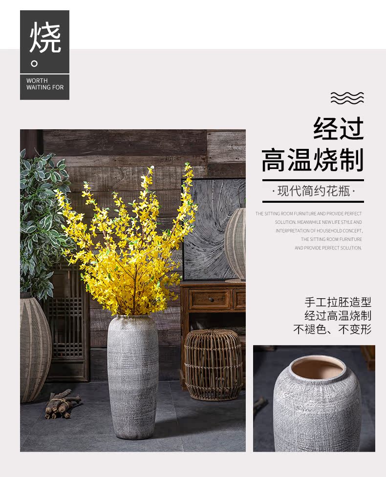 Contracted and I ceramic dried flowers, restoring ancient ways of large vases, jingdezhen pottery decorative furnishing articles sitting room flower pot