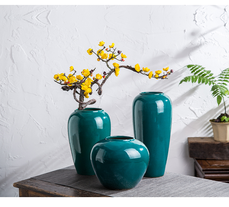 Jingdezhen vase furnishing articles dried flowers to decorate the living room table I and contracted flower arranging the Nordic ceramic color glaze porcelain