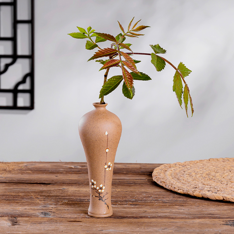 Ceramic zen floret bottle tea house furnishing articles of new Chinese style restoring ancient ways, billet hand - made flowers, decorative flower tea taking furnishing articles