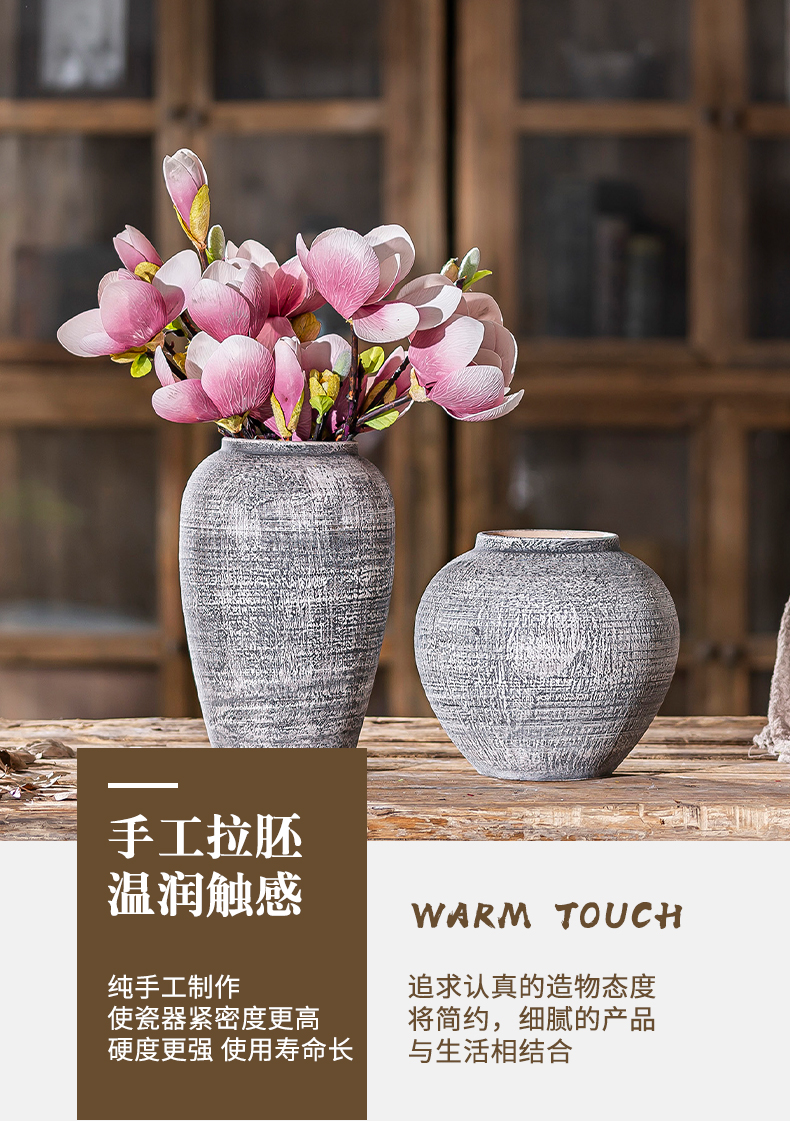 Jingdezhen ceramic vase restoring ancient ways furnishing articles creative table dry flower arranging flowers archaize sitting room do old pottery decoration