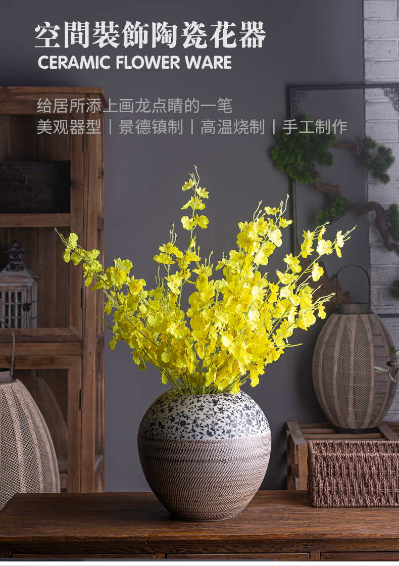 Jingdezhen ceramic vase furnishing articles creative sitting room porch ark place a flower flower implement household soft outfit decoration