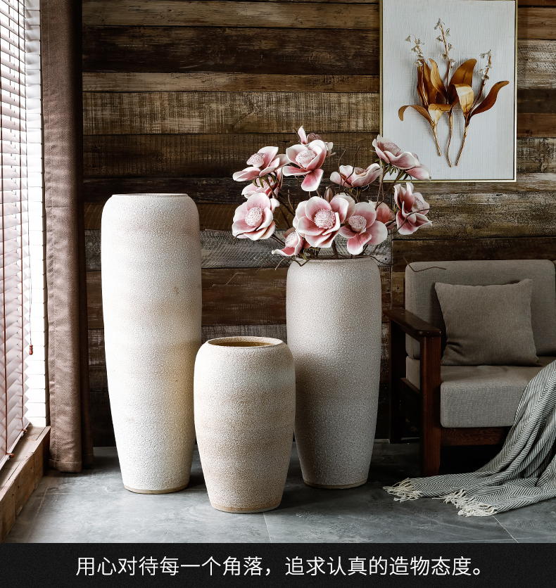 I and contracted landing big ceramic vase light clay porcelain decoration villa key-2 luxury furnishing articles sitting room flower arranging example room