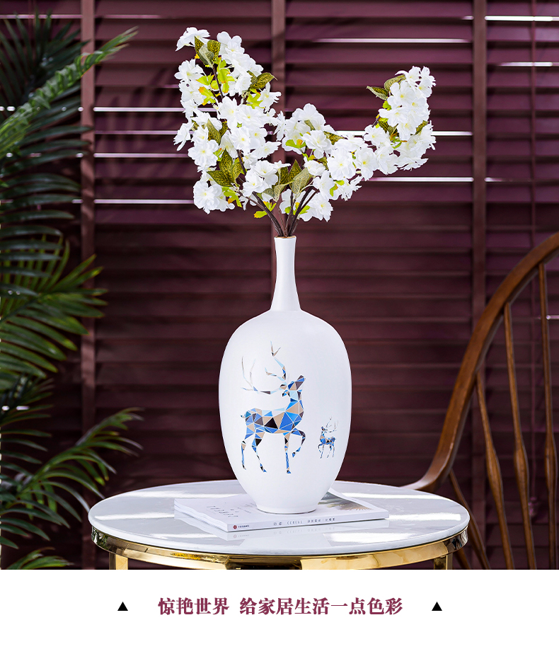 Creative jingdezhen ceramic vase furnishing articles sitting room put vase Nordic light key-2 luxury contracted sitting room ark place adorn article