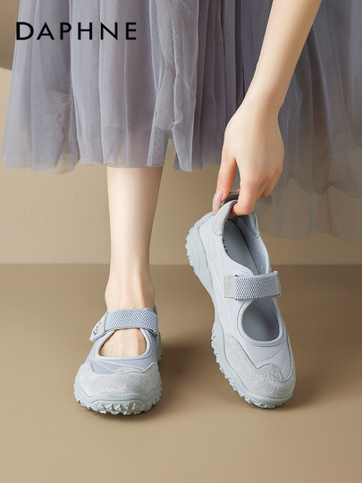 Daphne Mary Jane Shoes Women's 2026 New Summer Velcro Nurse Shoes Women's Casual Work Shallow Mouth Single Shoes