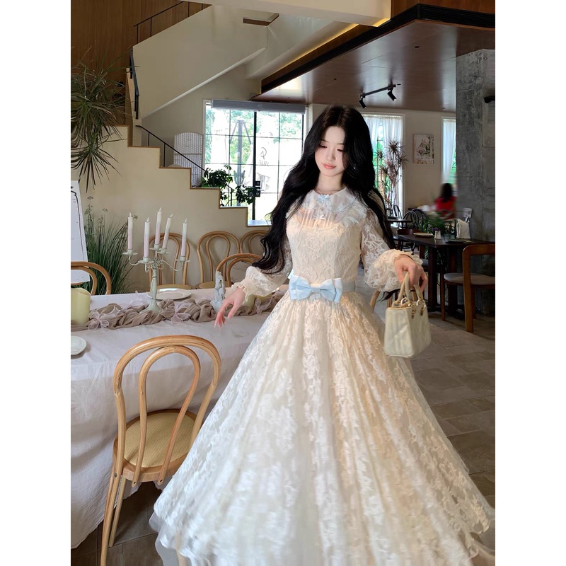 French-Style Fairy-Like Heavy Lace Hollow-Out Dress 2026 Autumn Plus-Size Slimming and Stunning Princess Dress for Plus-Size Women