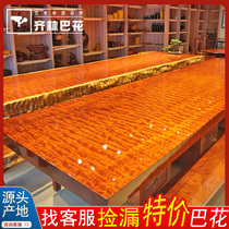 Bahua solid wood large board tea table log tea table minimalist desk meeting table New Chinese Grand Bandai boss table