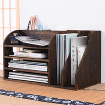 Solid wood office file bag box Student bookshelf bookcase bookcase pumping paper table storage rack Finishing rack Storage rack