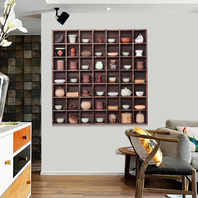 Bogu rack solid wood tea cup rack rack multi-layer lattice tea set storage rack teapot rack ornaments display rack Duobao Pavilion