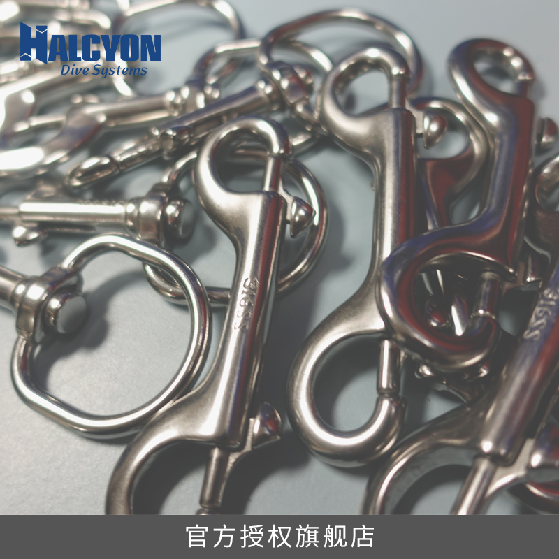 Halcyon Diving Accessories 316 Stainless Steel Japanese Zigzag Buckle D Ring Single Double Head Hook Screw Technical Diving