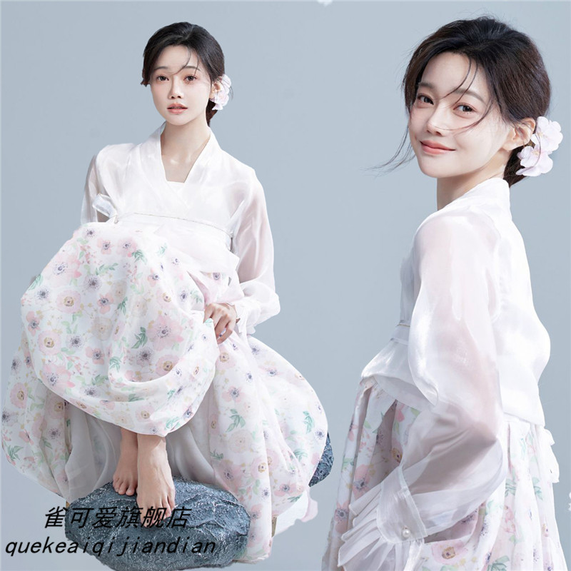 Photo Studio Korean Traditional Ethnic Clothing for Women, Super Fairy-Like Girl Performance Costumes, New Style Photo Shoot Themed Outfits