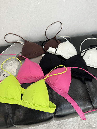 810欧美性感热辣法式薄款三角杯夏季多巴胺速干比基尼泳装文胸