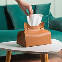 Creative ins Wind Nordic paper towels bag cover Home Bedroom cute teenage leather Leather Drawing-in-box On-board Living Room