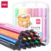 Deli 70720 watercolor pen Student children drawing painting graffiti pen Triangle rod safety silk color brush washable