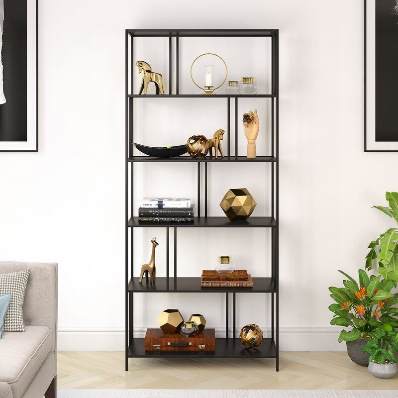 Northern Europe by wall shelf iron art creative large space bookshelf display display display frame in modern simplicity