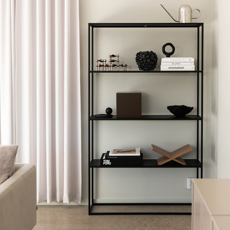 Nordic simple multi-layer storage rack wrought iron free punching living room storage rack bookshelf display rack custom simple