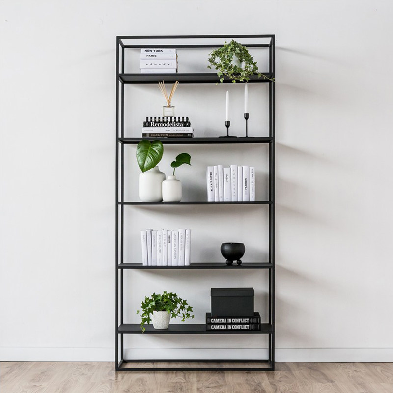 Modern minimalist creative shelf wrought iron black and white shelf bookshelf size custom whole shelf display stand ins