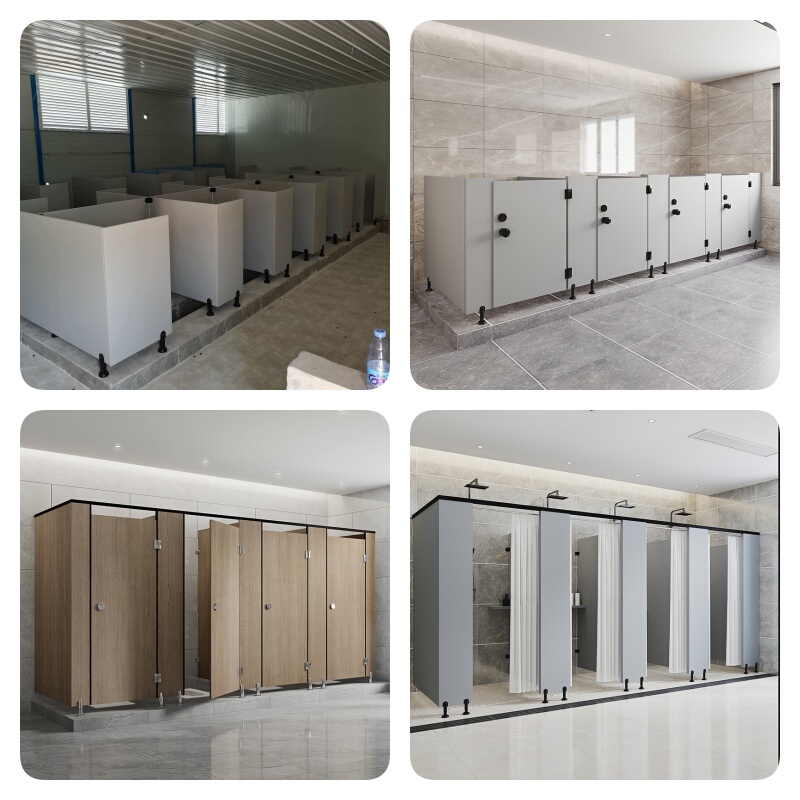 Simple Half-Height Toilet Partition Board Door for Schools, T-Shaped and L-Shaped, for Construction Sites, Shower Stalls, Squat Toilets, and Urinals