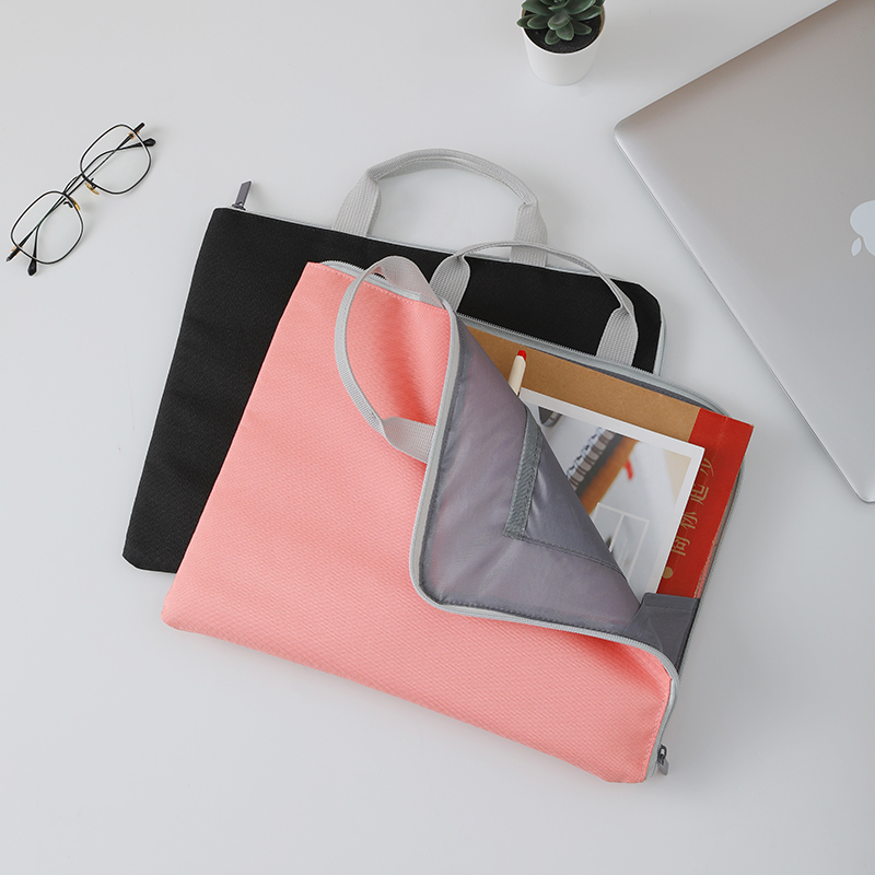 Handheld A4 file package bag IPAD computer bag zipper bag students tune in bookbag logo custom