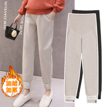 Maternity pants winter thickened velvet wear outside the autumn and winter fashion trendy mom new trousers loose winter 2020 Korean version