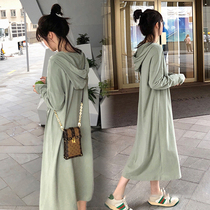 Pregnant women autumn dress set fashion New Tide mother does not show age reduction long knee women Spring and Autumn belly
