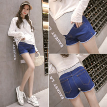 Pregnant women shorts summer wear thin pants fashion tide mom jeans bottom belly adjustable summer tide