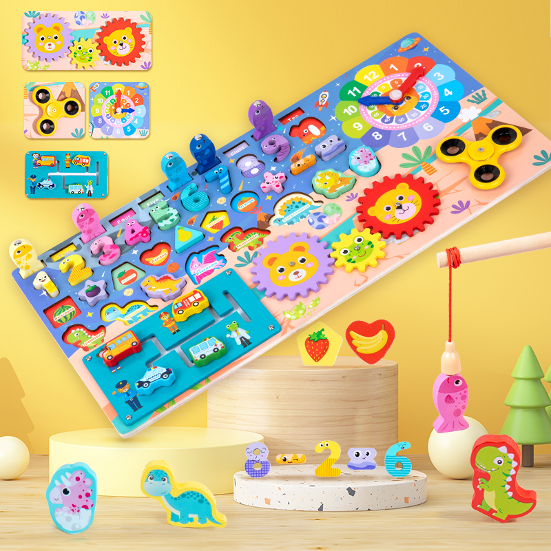 Young Children Digital Letter Shape Cognition Logarithmic Board 1-3 Baby 2 Cartoon Early Teaching Puzzle Pairing Building Blocks Toys-Taobao