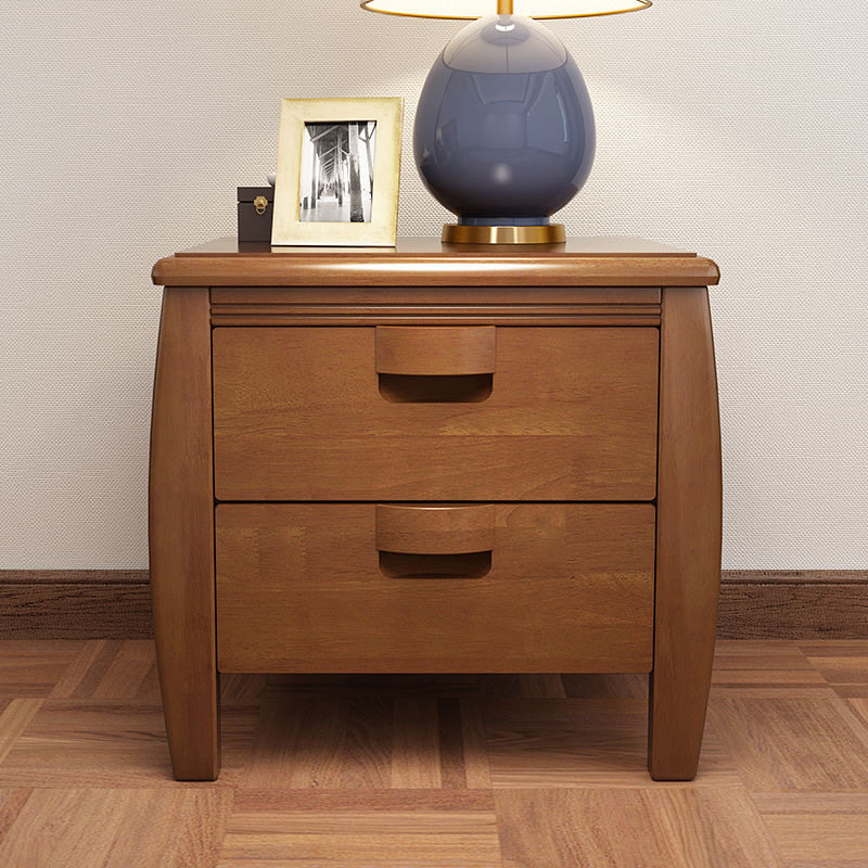 New Chinese-style solid wood bedside table complete simple modern with lock fully equipped economical bedside small cabinet storage cabinet
