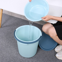 Student school supplies bucket basin set dormitory with covered bucket bathing laundry round bucket thickened household plastic bucket