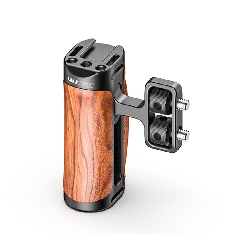 UURig R075 Camera Rabbit Cage Wooden Side Handle SLR Micro Single Extended Shooting Handle vlog Set Accessory Is Suitable for Fuji Sony A7M34 A6400 A7C Wood Grain Photography Handle