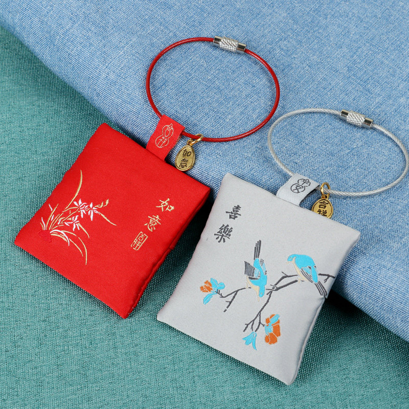 Chinese wind small sachet sachet bag Carry-on Bag hanging decoration The ancient wind meditation can open the release of the hair follicle blessing bag blessing