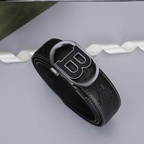 Boy pants with belt genuine leather male automatic button denim jeans belt male tide cleanfit young man