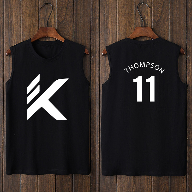 Klay Thompson Warriors No. 11 Klay Thompson Style Basketball Sports Vest T-Shirt Sleeveless Short-Sleeved Student Clothing
