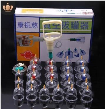 Pulling fire zygomatic glass fire pot vacuum cupping device household 24 cans pumping type thickened magnetic therapy