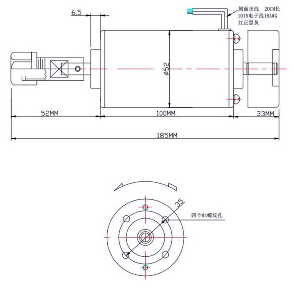 Шпиндель 新款er11 48v 400w有刷高速风冷主轴电机雕刻机 pcb 打磨抛光钻铣 DC motor