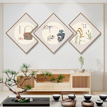 New Chinese restaurant wall decoration hanging painting Chinese style folk wall painting modern living room porch Diamond combination mural