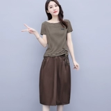 Комплект, юбка, летняя летняя одежда для матери, 2025 года, короткий рукав