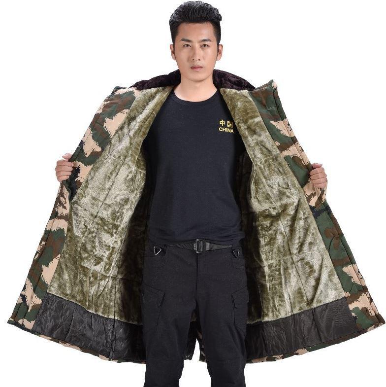 Quân áo bông nam áo khoác mùa đông dày dài áo bảo hộ lao động áo vàng an ninh lạnh clothcoat