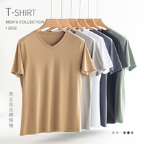 Mulberry Silk Short Sleeve T-Shirt Male Summer New Loose Ice Silk Half Sleeves Genuine Silk White Cotton Body Shirt Thin Blouse