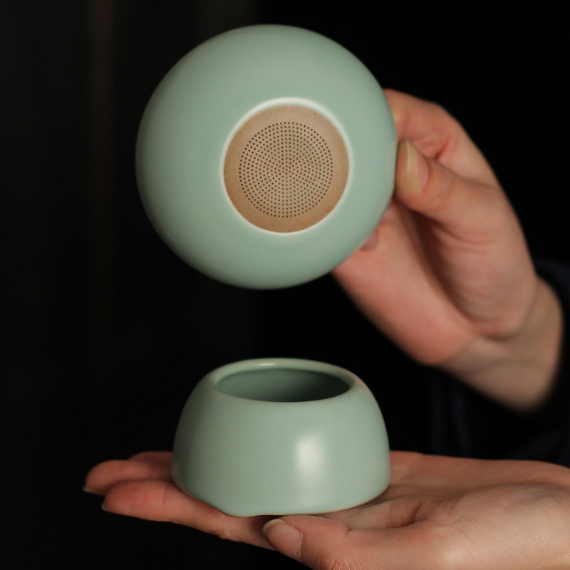 Lixia Ru Kiln Tea Leak Filter Tea Ware Suit Ceramic Handmade Tea Filter Ru Porcelain Filter Power Tea Furniture Accessories