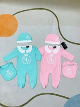 22 new products Europe and America first baby full moon 100 days foreign air climbing with long sleeves pure cotton khala-covered mouth three sets