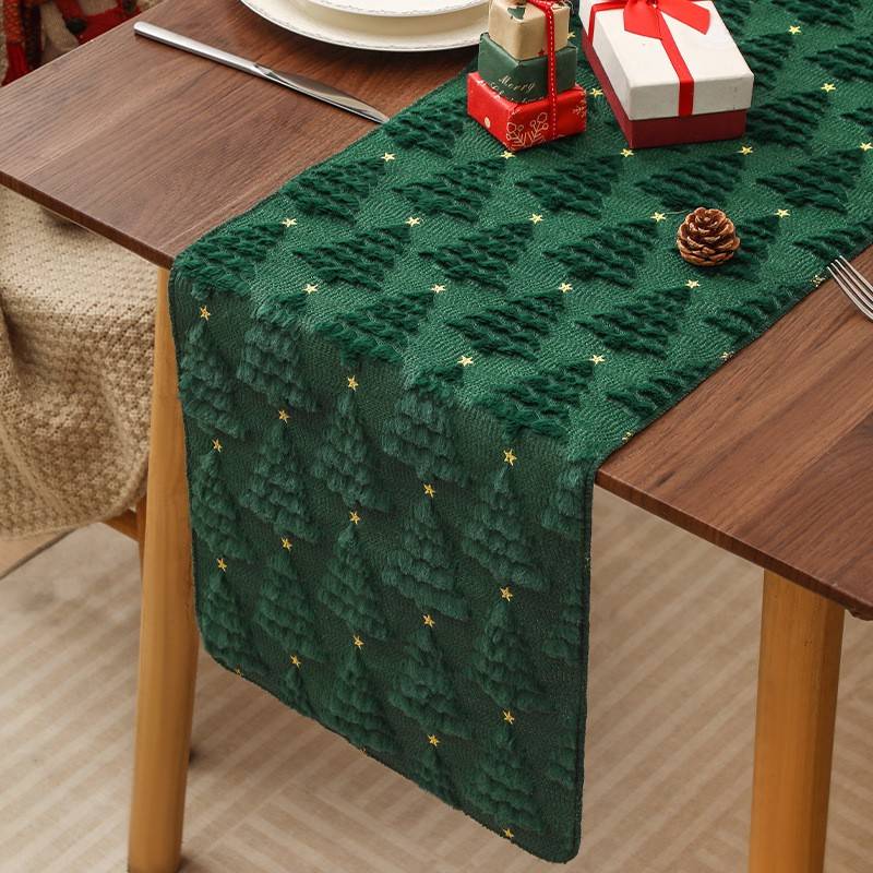 Cross-Border New Christmas Tree Star Style Table Runner Xuaai Temu Tablecloth Christmas Atmosphere Decoration Tablecloth Cross-Border New Christmas Tree Star Style Table Runner Xuaai Temu Tablecloth Christmas Atmosphere Decoration Tablecloth