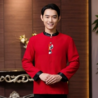 Половина мужской красной топ -верхней верхней части+фартук