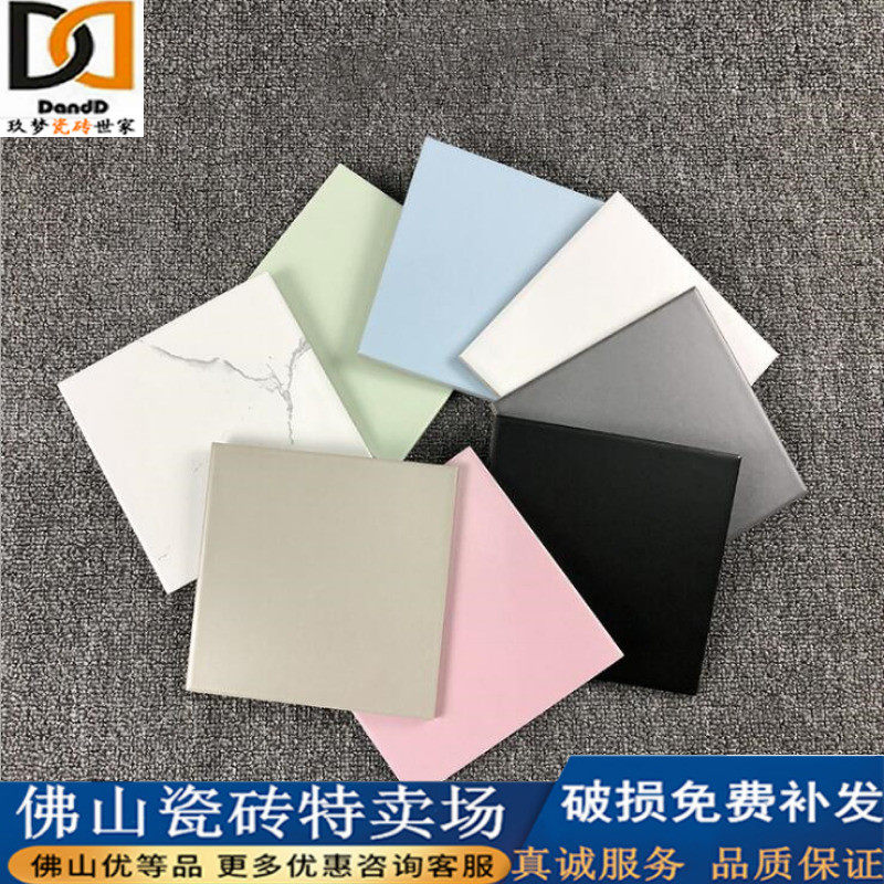 Small white tiles thicken all - ceramic subway tiles 150x150 kitchen bathroom wall tiles black and white pink tiles