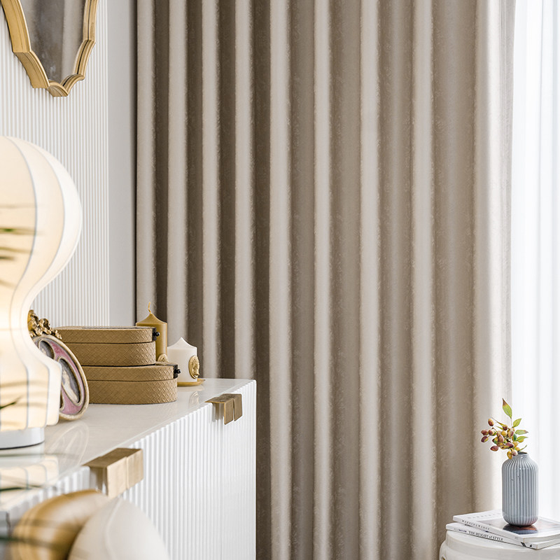 Fan-style light extravagant and sophisticated jacquard curtains Bedrooms shading 2021 New living room Wind Advanced senses modern minima