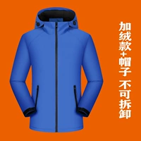 С капюшоном, синий, утепленный, съемный